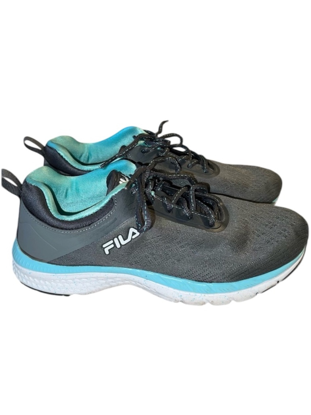 FILA gray & Aqua Lightweight Running Athletic Shoes Sz 8